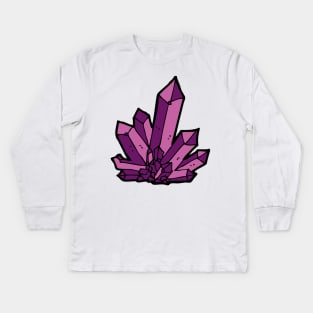 Purple Crystal Kids Long Sleeve T-Shirt